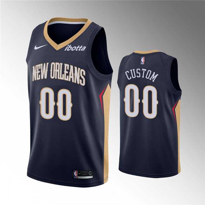Mens New Orleans Pelicans Active Player Custom Navy Icon Edition Stitched Jersey->customized nba jersey->Custom Jersey
